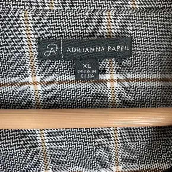 Adrianna Papell EUC Women's Gray Plaid Longline Academic Classic Preppy Coat - Picture 6 of 11